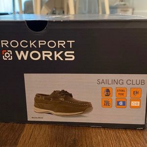 New in box, never worn RockPort Works RK6736 Steel Toe Boat Shoes